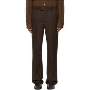 NEW SEFR mike suit trouser pants in sludge brown wool